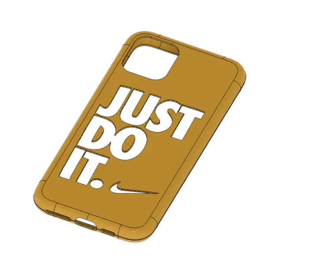 Capinha de celular com a frase just do it